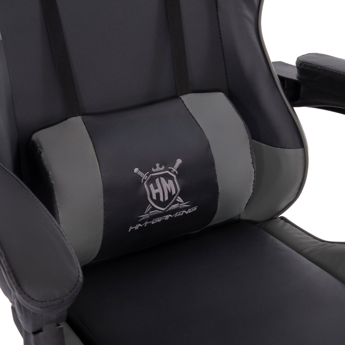 ΠΟΛΥΘΡΟΝΑ GAMING DARREN HM1203.10 ΜΑΥΡΟ-ΓΚΡΙ PVC 60x60x120Υεκ.