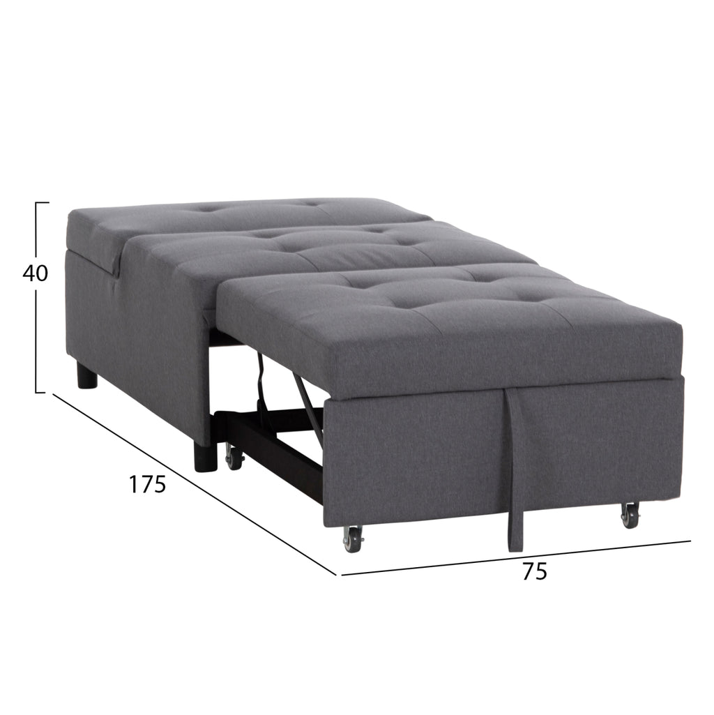 ΠΟΛΥΘΡΟΝΑ-ΚΡΕΒΑΤΙ LIBRE HM3295.01 ΓΚΡΙ ΥΦΑΣΜΑ 75x106x87Υεκ.