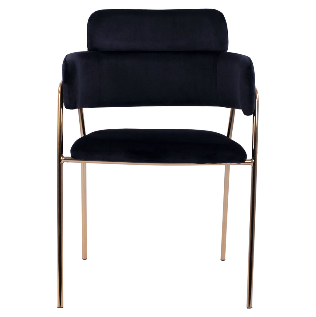 ΠΟΛΥΘΡΟΝΑΚΙ KELSO HM8521.04 ΒΕΛΟΥΔΟ ΜΑΥΡΟ & ΕΠΙΧΡΥΣΟ ΠΟΔΙ 52,5x52x80Υ εκ.