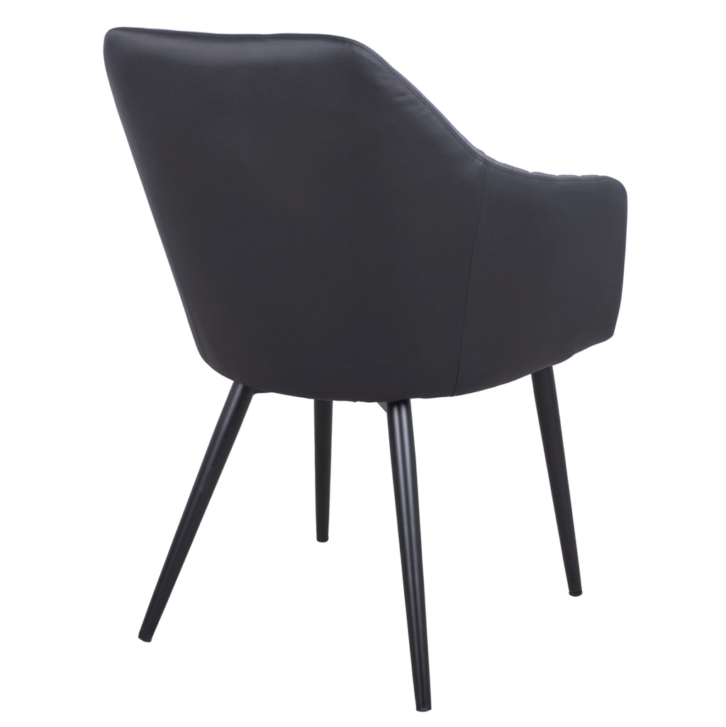 ΠΟΛΥΘΡΟΝΑΚΙ CHARLES HM8522.01 ΜΕ ΥΦΑΣΜΑ ΣΚΟΥΡΟ ΓΚΡΙ PU ΜΑΥΡΟ 57x63x83Υ εκ.