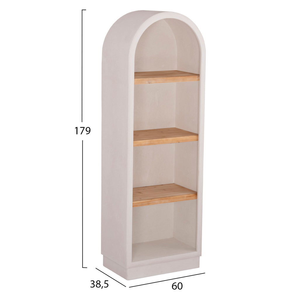 ΡΑΦΙΕΡΑ ΣΕΙΡΑ SANTORINI HM18045 MDF ΥΠΟΛΕΥΚΟ-ΡΑΦΙΑ ΞΥΛΟ ΕΛΑΤΟΥ ΦΥΣΙΚΟ 60x38,5x179Υεκ.