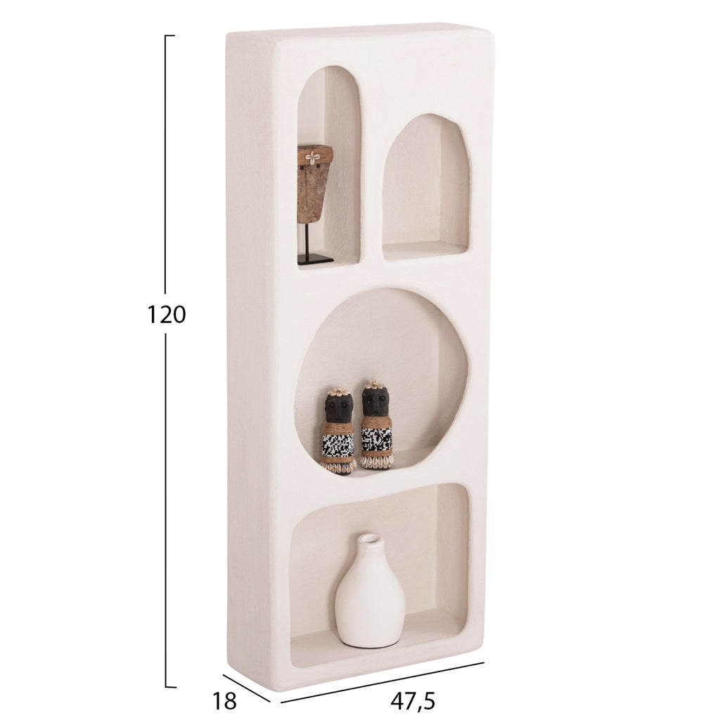 ΡΑΦΙΕΡΑ ΤΟΙΧΟΥ ΣΕΙΡΑ SANTORINI HM18069 MDF ΣΕ ΥΠΟΛΕΥΚΟ ΧΡΩΜΑ 47,5x18x120Υεκ.