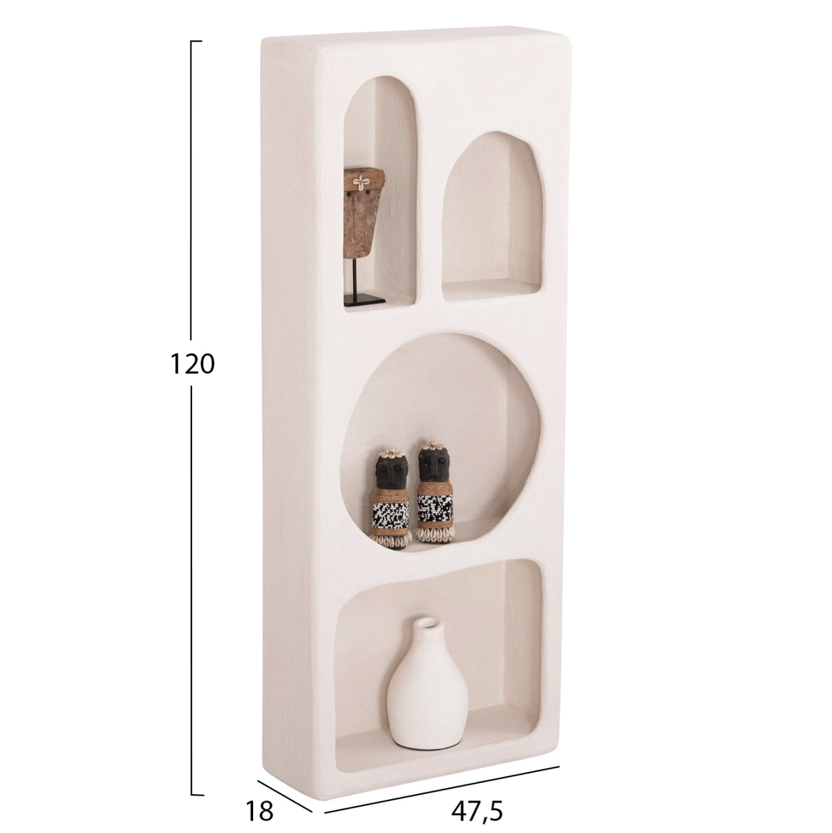 ΡΑΦΙΕΡΑ ΤΟΙΧΟΥ ΣΕΙΡΑ SANTORINI HM18069 MDF ΣΕ ΥΠΟΛΕΥΚΟ ΧΡΩΜΑ 47,5x18x120Υεκ.