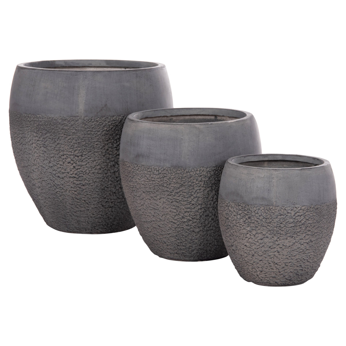 ΣΕΤ 3ΤΜΧ ΓΛΑΣΤΡΕΣ ΣΕΙΡΑ GARDENER HM4725 FIBERCLAY-ΣΕ ΣΚΟΥΡΟ CEMENT ΧΡΩΜΑ Φ55x54Υεκ
