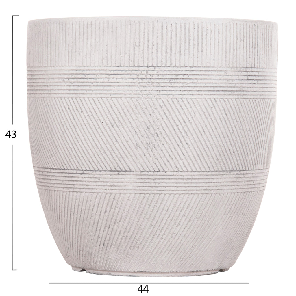 ΣΕΤ 4ΤΜΧ ΓΛΑΣΤΡΕΣ ΣΤΡΟΓΓΥΛΕΣ ΣΕΙΡΑ GARDENER HM4719 FIBERCLAY-ΧΡΩΜΑ CEMENT Φ44x43Υεκ