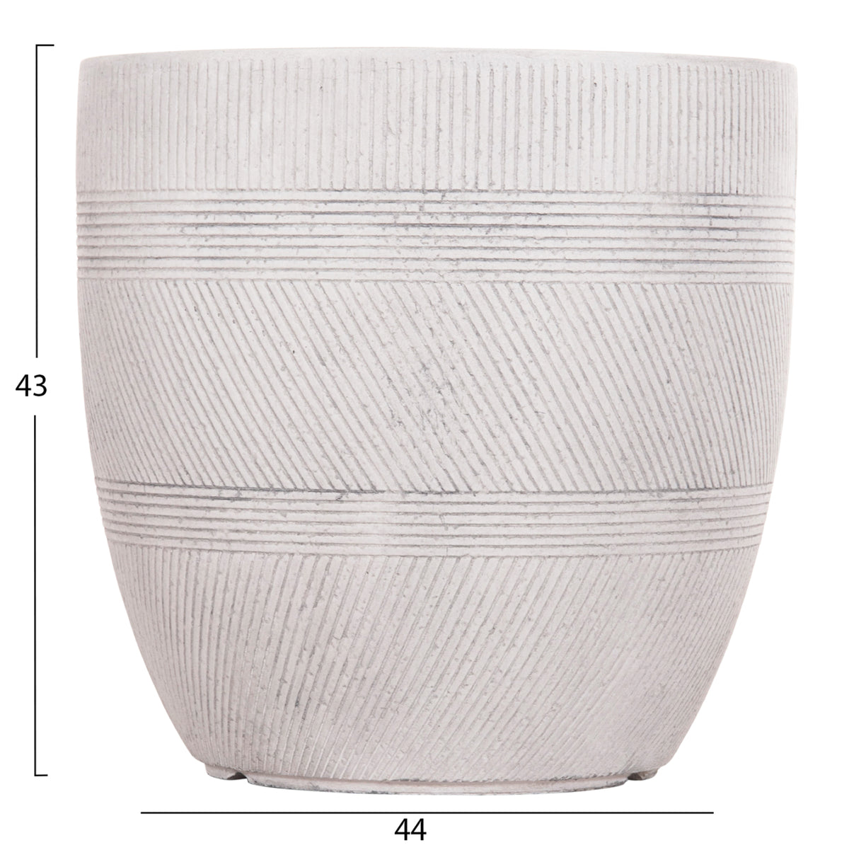 ΣΕΤ 4ΤΜΧ ΓΛΑΣΤΡΕΣ ΣΤΡΟΓΓΥΛΕΣ ΣΕΙΡΑ GARDENER HM4719 FIBERCLAY-ΧΡΩΜΑ CEMENT Φ44x43Υεκ