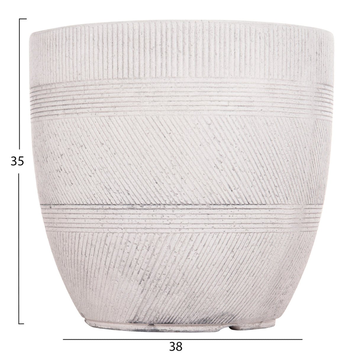 ΣΕΤ 4ΤΜΧ ΓΛΑΣΤΡΕΣ ΣΤΡΟΓΓΥΛΕΣ ΣΕΙΡΑ GARDENER HM4719 FIBERCLAY-ΧΡΩΜΑ CEMENT Φ44x43Υεκ