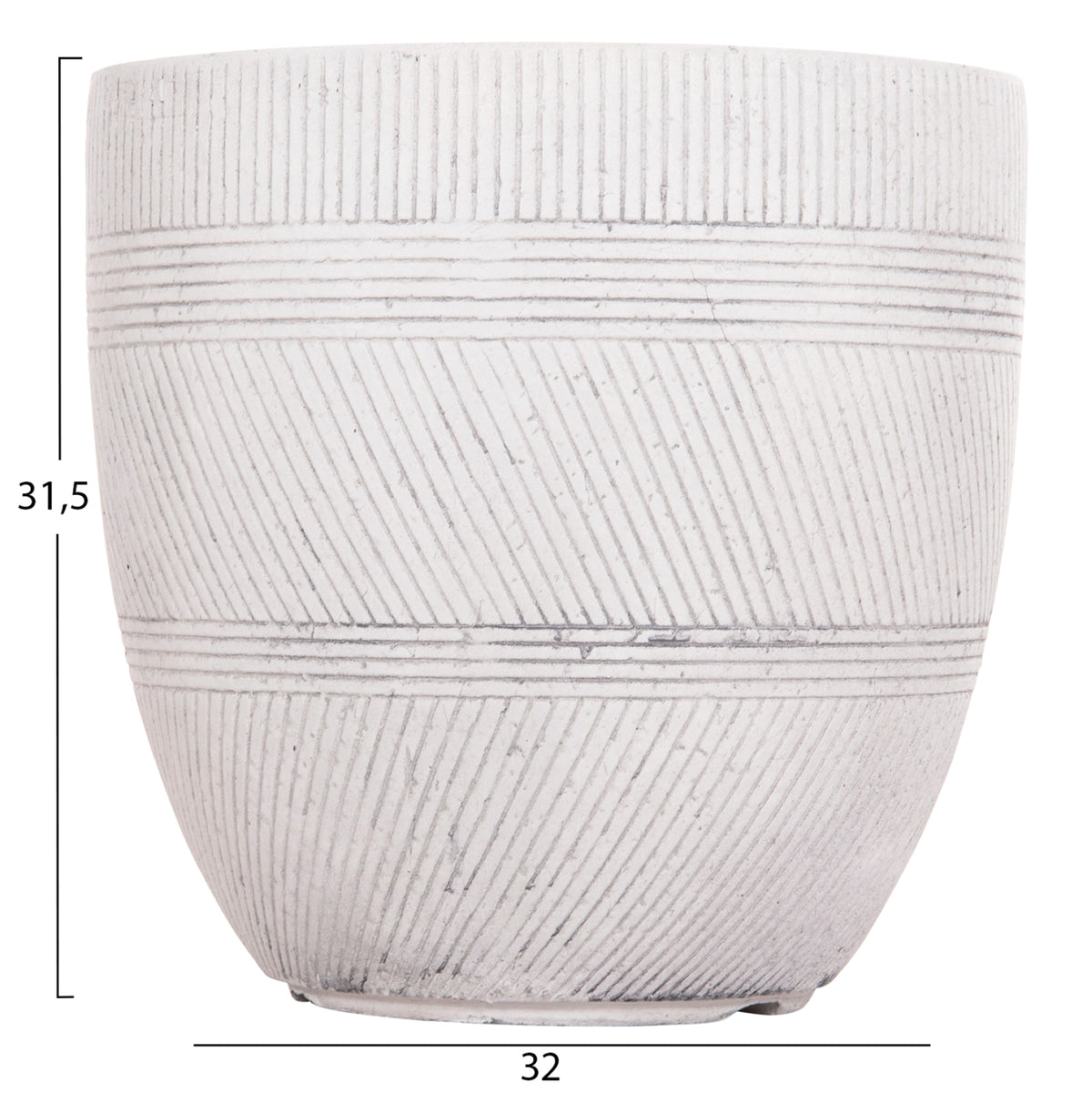 ΣΕΤ 4ΤΜΧ ΓΛΑΣΤΡΕΣ ΣΤΡΟΓΓΥΛΕΣ ΣΕΙΡΑ GARDENER HM4719 FIBERCLAY-ΧΡΩΜΑ CEMENT Φ44x43Υεκ