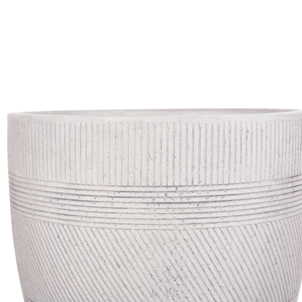 ΣΕΤ 4ΤΜΧ ΓΛΑΣΤΡΕΣ ΣΤΡΟΓΓΥΛΕΣ ΣΕΙΡΑ GARDENER HM4719 FIBERCLAY-ΧΡΩΜΑ CEMENT Φ44x43Υεκ