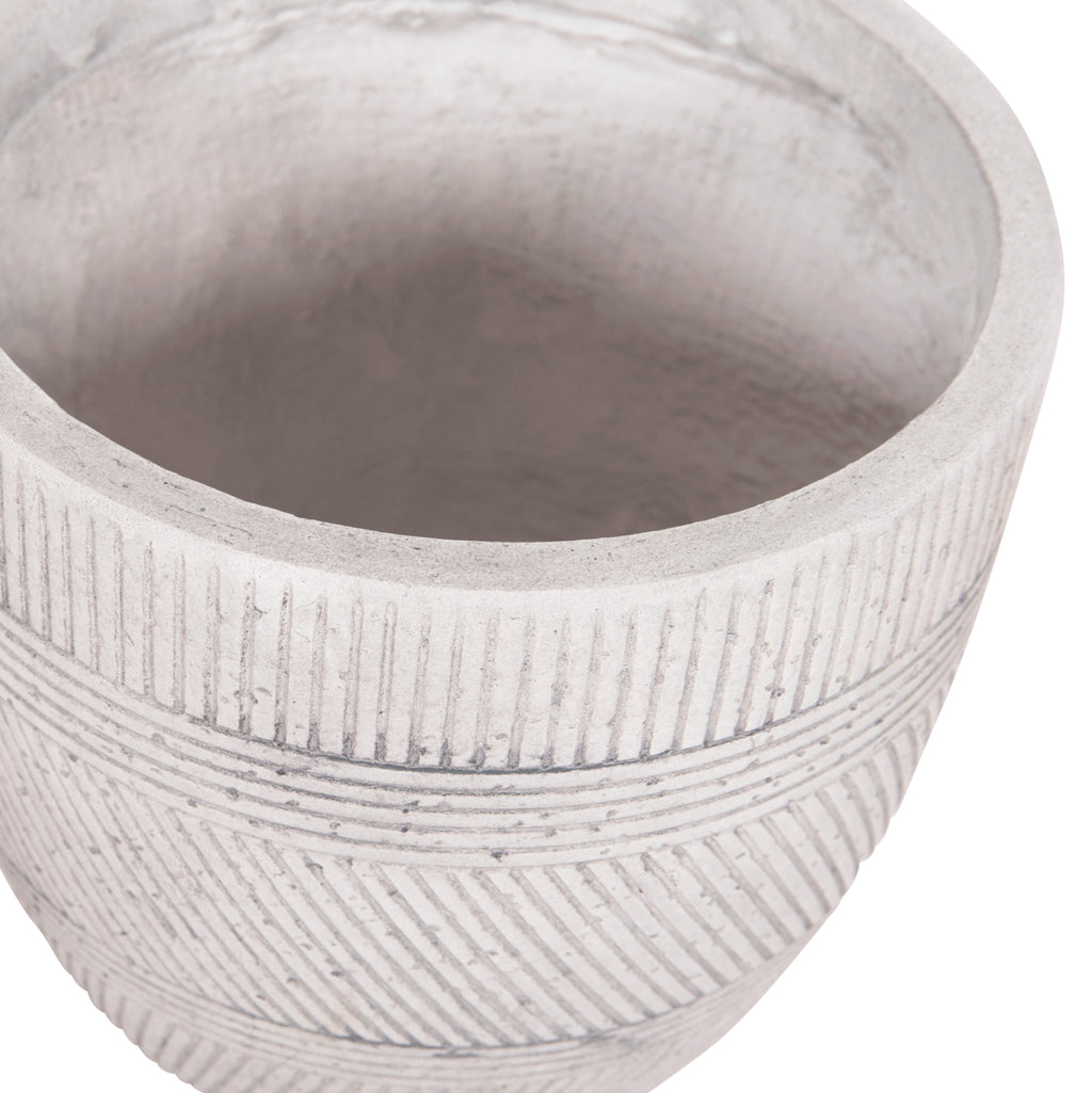 ΣΕΤ 4ΤΜΧ ΓΛΑΣΤΡΕΣ ΣΤΡΟΓΓΥΛΕΣ ΣΕΙΡΑ GARDENER HM4719 FIBERCLAY-ΧΡΩΜΑ CEMENT Φ44x43Υεκ
