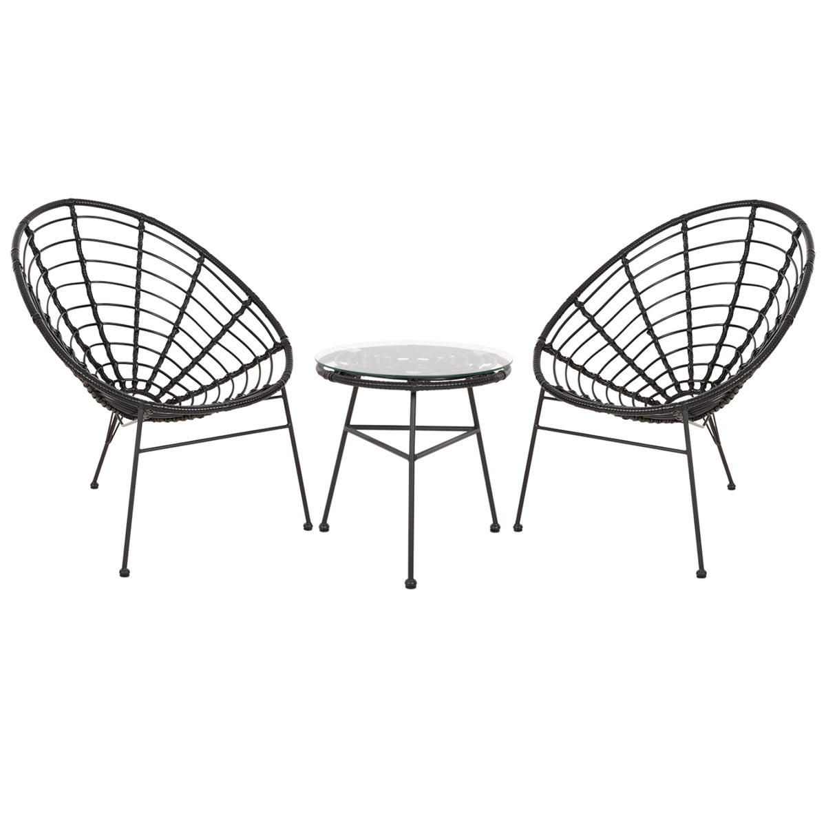 ΣΕΤ ΕΞΩΤΕΡΙΚΟΥ ΧΩΡΟΥ 3ΤΜΧ ALLEGRA HM21047.12 ΜΑΥΡΟ ΣΥΝΘ.RATTAN & ΜΕΤΑΛΛΟ