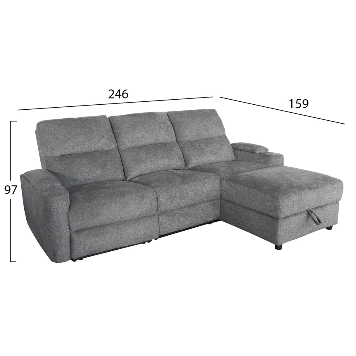 ΣΕΤ ΚΑΝΑΠΕΣ-ΠΟΛΥΘΡΟΝΑ RELAX SYNTHIA HM10736.03 ΓΚΡΙ ΥΦΑΣΜΑ-ΗΛ.ΑΝΑΚΛΙΣΗ [R]