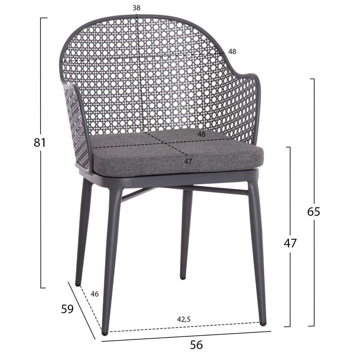ΣΕΤ LOUNGE 3TMX ΕΞ.ΧΩΡΟΥ OREGO HM21107.01 ΑΛΟΥΜΙΝΙΟ & ΜΕΤΑΛΛΟ ΣΕ ΣΚΟΥΡΟ ΓΚΡΙ