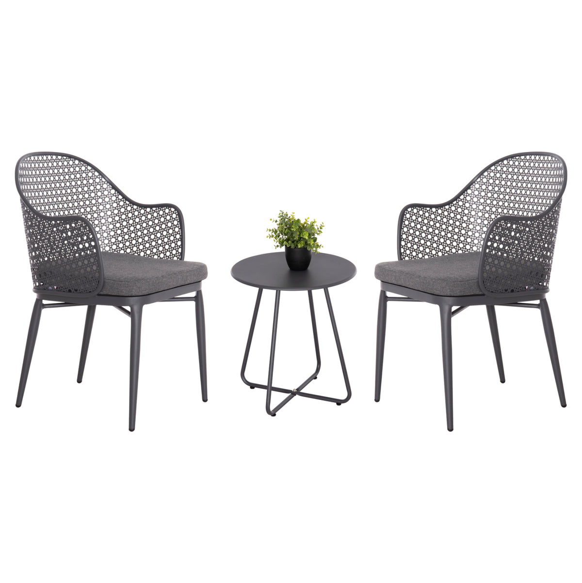 ΣΕΤ LOUNGE 3TMX ΕΞ.ΧΩΡΟΥ OREGO HM21107.01 ΑΛΟΥΜΙΝΙΟ & ΜΕΤΑΛΛΟ ΣΕ ΣΚΟΥΡΟ ΓΚΡΙ