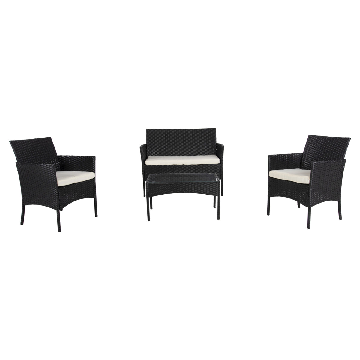 ΣΕΤ ΣΑΛΟΝΙ 4ΤΜΧ STASIA HM6089.04 ΣΥΝΘ.RATTAN ΜΑΥΡΟ-ΜΠΕΖ ΜΑΞΙΛΑΡΙΑ