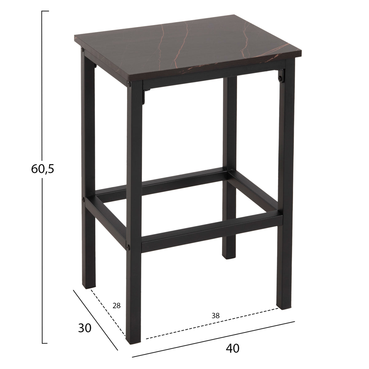 ΣΕΤ ΤΡΑΠΕΖΑΡΙΑ ΜΠΑΡ 5ΤΜΧ BOXY HM9882.13 ΜΑΥΡΟ ΜΕΤΑΛΛΟ-ΜΕΛΑΜΙΝΗ ΜΑΥΡΟ ΜΑΡΜΑΡΟ