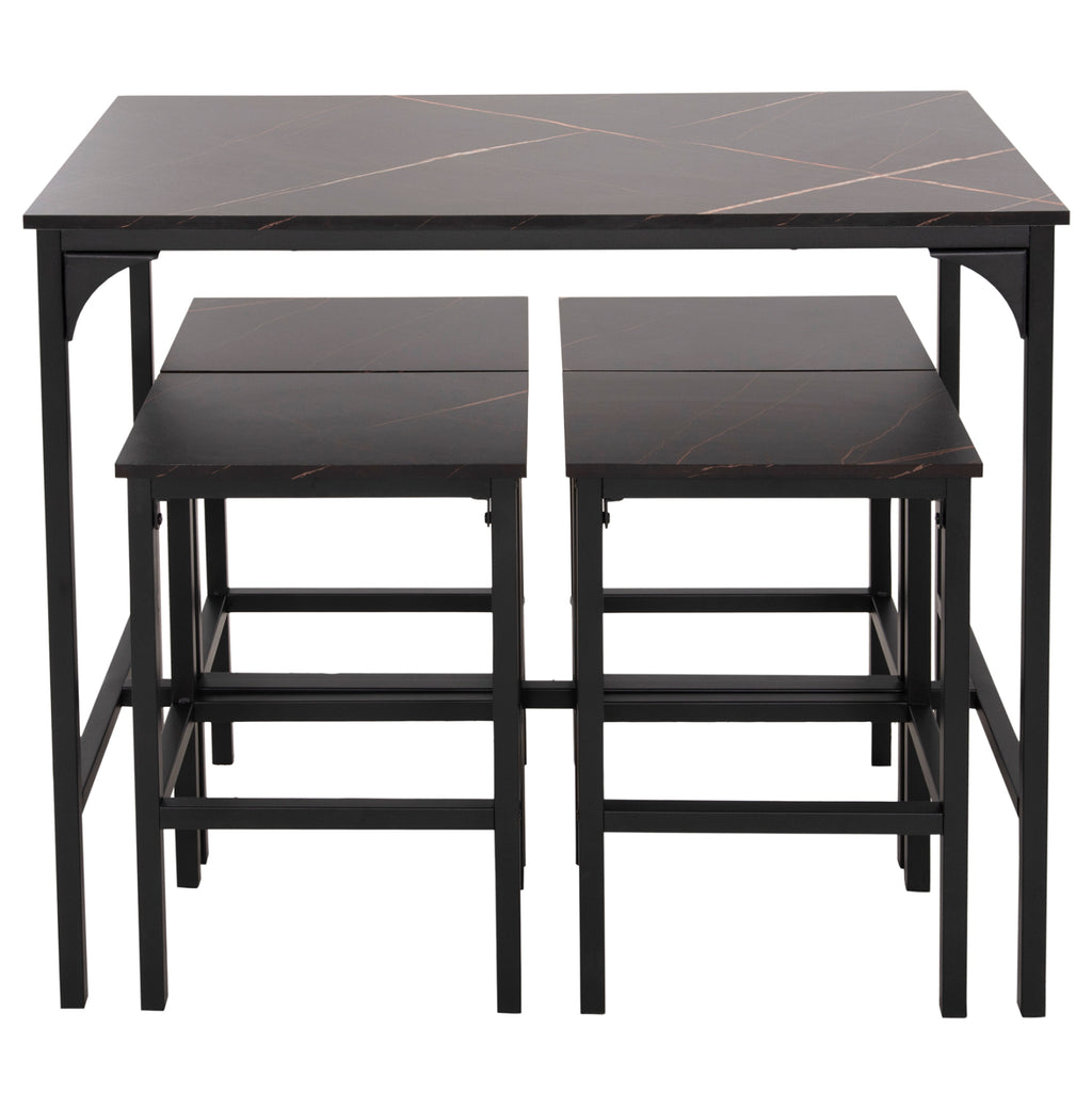ΣΕΤ ΤΡΑΠΕΖΑΡΙΑ ΜΠΑΡ 5ΤΜΧ BOXY HM9882.13 ΜΑΥΡΟ ΜΕΤΑΛΛΟ-ΜΕΛΑΜΙΝΗ ΜΑΥΡΟ ΜΑΡΜΑΡΟ