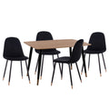 ΣΕΤ ΤΡΑΠΕΖΑΡΙΑΣ 5ΤΜΧ ALIZA HM11196.09 MDF TOP-ΒΕΛΟΥΔΟ & ΜΕΤΑΛΛΟ ΣΕ ΜΑΥΡΟ