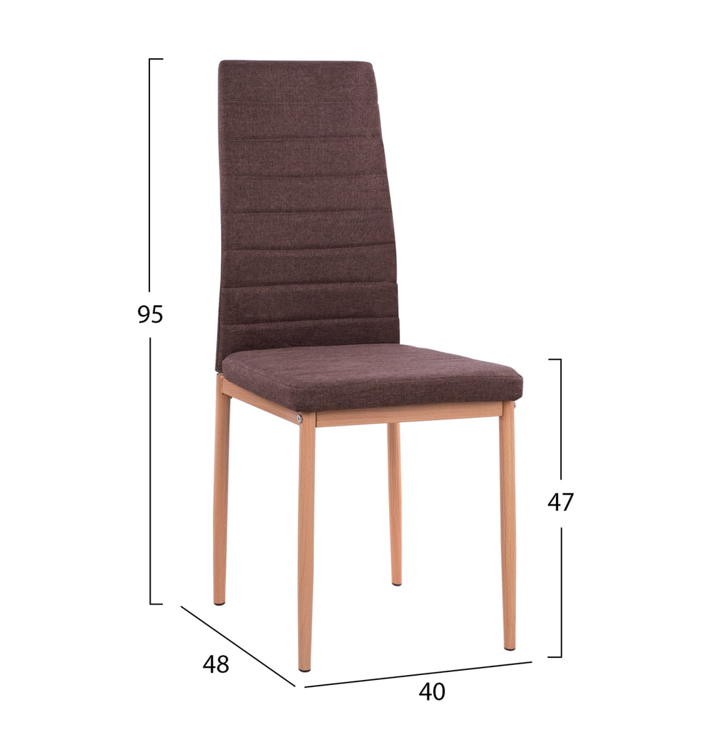 ΣΕΤ ΤΡΑΠΕΖΑΡΙΑΣ 5ΤΜΧ LADY HM11595 ΓΥΑΛΙ--ΜΕΤΑΛΛΟ--MDF ΣΕ SONAMA & ΚΑΦΕ ΥΦΑΣΜΑ