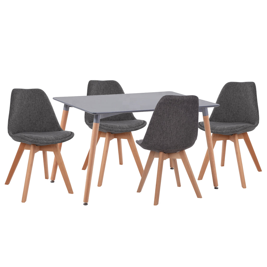 ΣΕΤ ΤΡΑΠΕΖΑΡΙΑΣ 5ΤΜΧ VEGAS HM21177 MDF TOP ΣΕ ΓΚΡΙ--ΥΦΑΣΜΑ ΣΕ ΓΚΡΙ