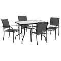 ΣΕΤ ΤΡΑΠΕΖΑΡΙΑΣ 5ΤΜΧ REDAN HM21223.01 ΤΡΑΠΕΖΙ & 4 ΠΟΛΥΘΡΟΝΕΣ ΣΕ ΜΑΥΡΟ