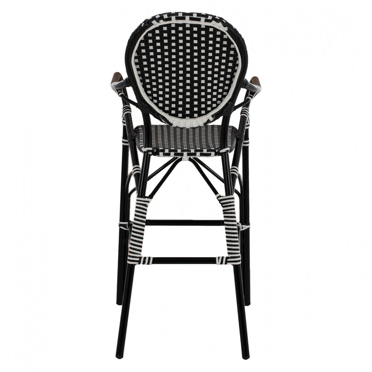 ΣΚΑΜΠΟ ΑΛΟΥΜΙΝΙΟΥ BAMBOO LOOK ΜΕ WICKER ΜΑΥΡΟ ΛΕΥΚΟ HM5794.02 56x60x126 εκ.