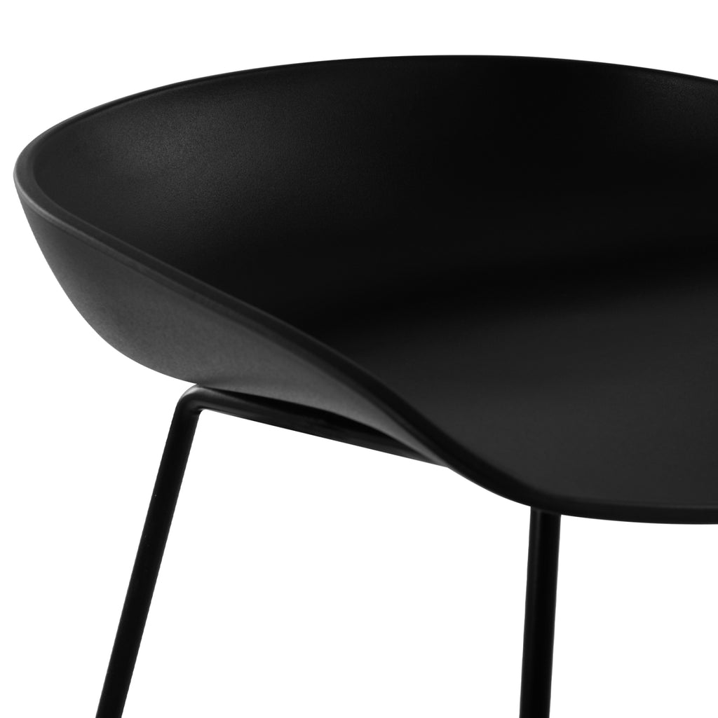 ΣΚΑΜΠΟ ΜΕΤΑΛΛΙΚΟ NAILA HM8450.02 ΜΕ ΚΑΘΙΣΜΑ PP ΜΑΥΡΟ 47x47x83 εκ.