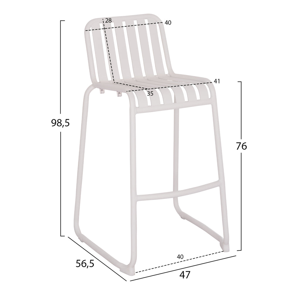 ΣΚΑΜΠΟ ΜΠΑΡ ΑΛΟΥΜΙΝΙΟΥ RACHEL HM6341.02 ΛΕΥΚΟ 47x56,5x98,5Υεκ.