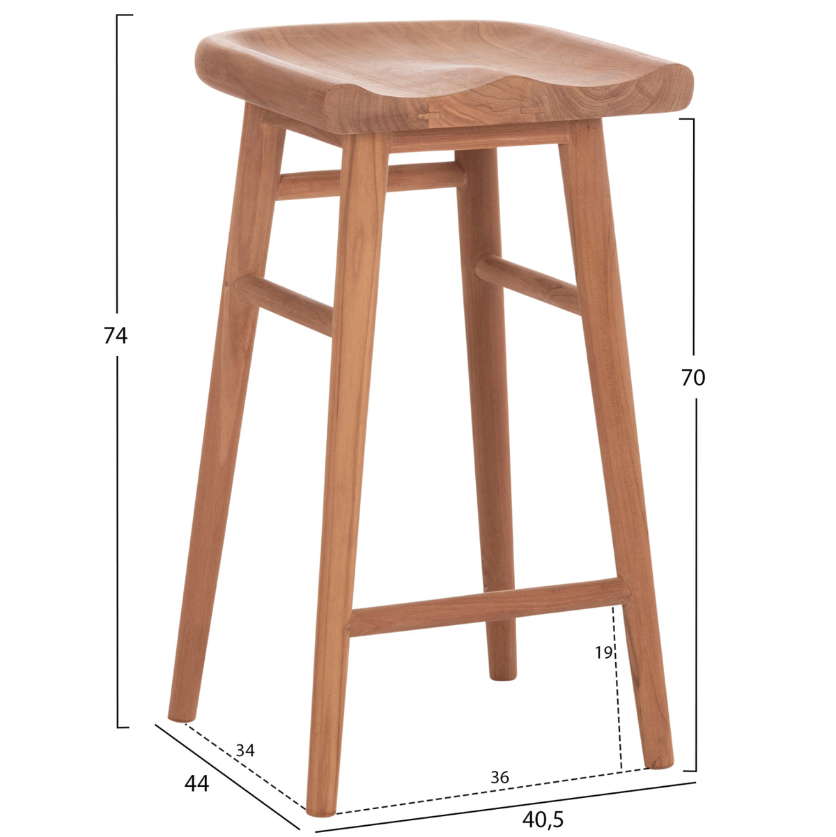 ΣΚΑΜΠΟ ΜΠΑΡ BOLMAR HM18108 ΞΥΛΟ ΤΕΑΚ ΣΕ ΦΥΣΙΚΟ 40.5x44x74Υεκ.
