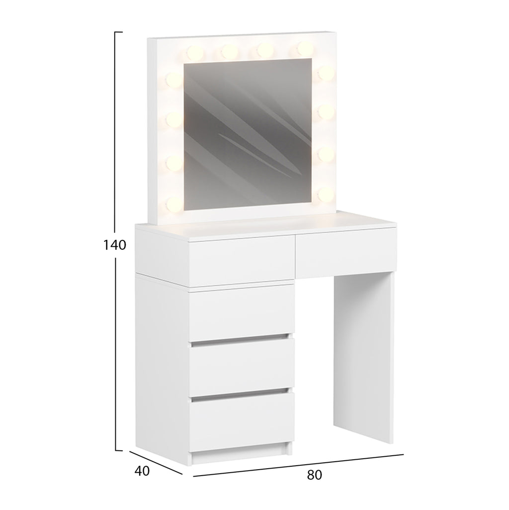 ΤΟΥΑΛΕΤΑ ΜΕ ΦΩΤΙΣΜΟ LED & ΣΥΡΤΑΡΙΑ BEYON HM2500.03 ΜΕΛΑΜΙΝΗ ΣΕ ΛΕΥΚΟ 80x40x140Υεκ.
