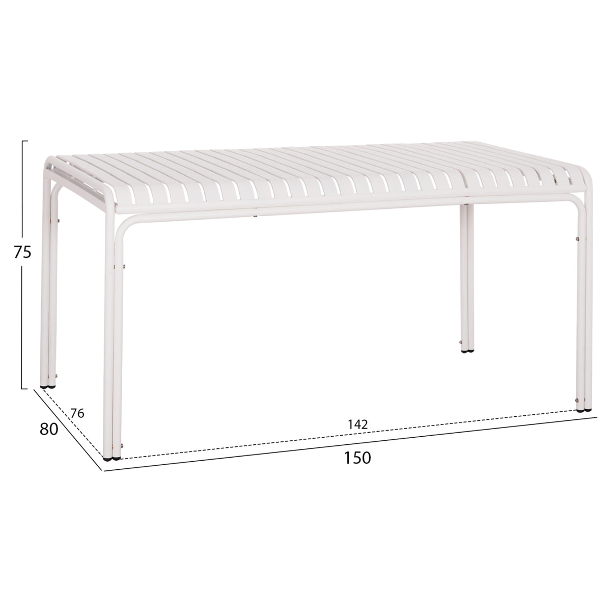 ΤΡΑΠΕΖΙ ΑΛΟΥΜΙΝΙΟΥ RACHEL HM6339.02 ΛΕΥΚΟ 150x80x75Υεκ.
