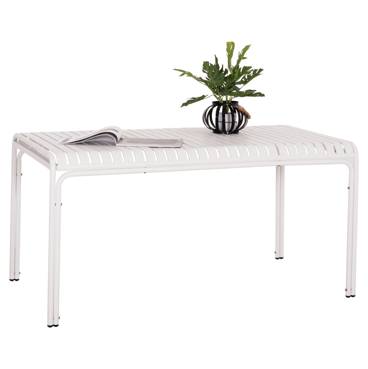 ΤΡΑΠΕΖΙ ΑΛΟΥΜΙΝΙΟΥ RACHEL HM6339.02 ΛΕΥΚΟ 150x80x75Υεκ.