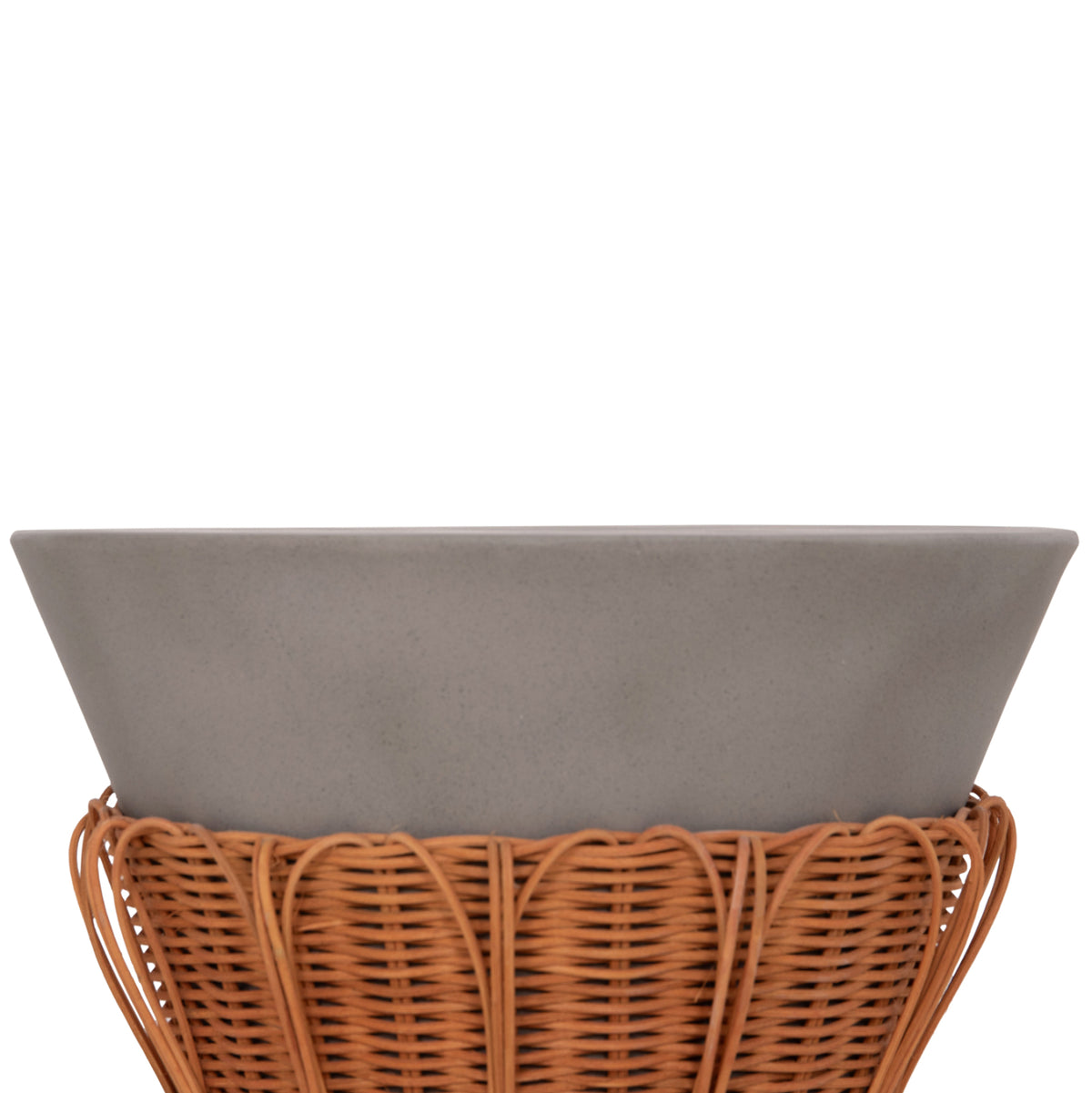 ΤΡΑΠΕΖΙ ΒΟΗΘΗΤΙΚΟ PERRAL HM18164.03S FIBER CEMENT ΓΚΡΙ-ΦΥΣΙΚΟ RATTAN--Φ42x36Υεκ