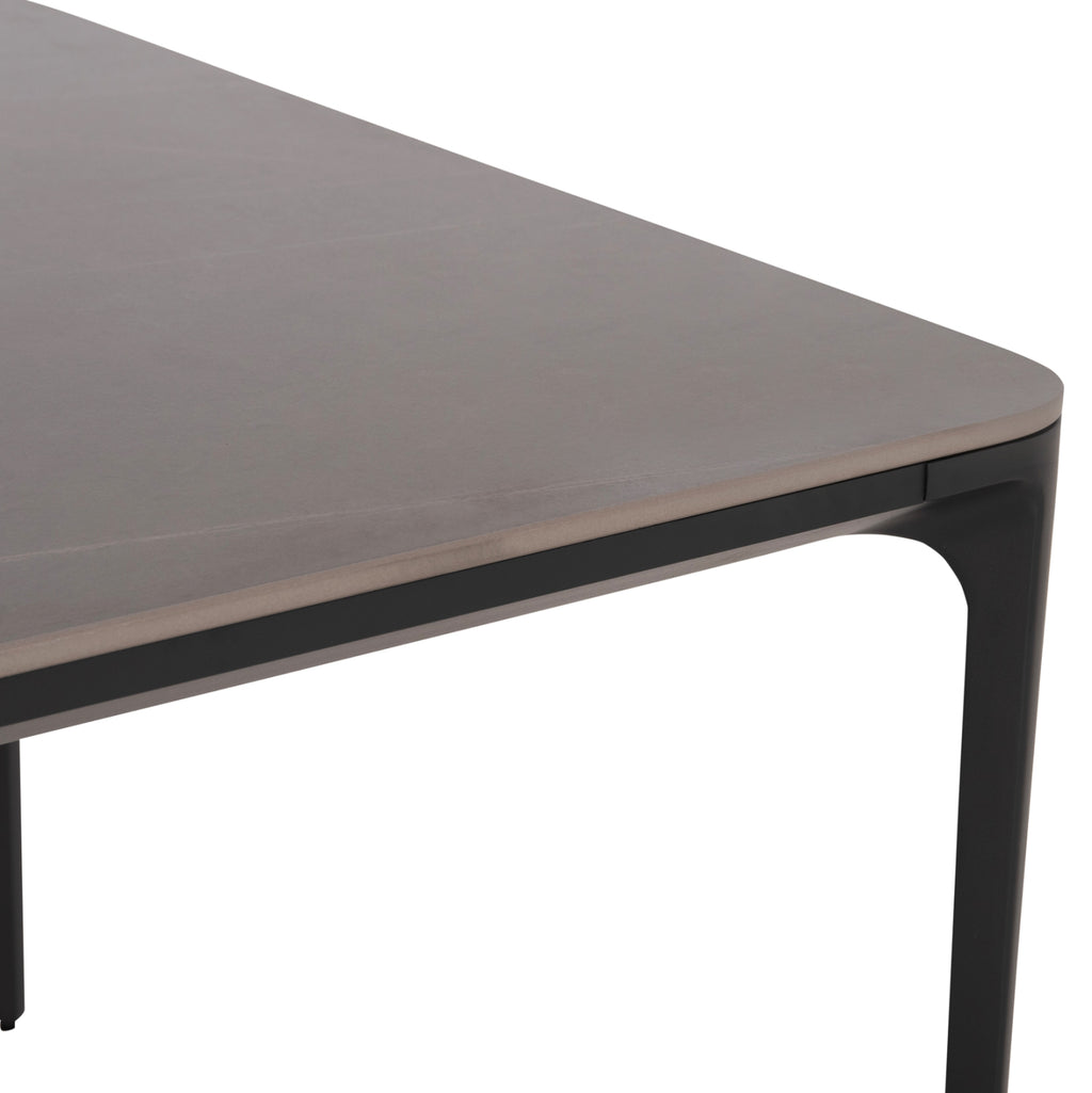 ΤΡΑΠΕΖΙ ΤΡΑΠΕΖΑΡΙΑΣ STAD HM6557.01 ΓΚΡΙ ΑΛΟΥΜΙΝΙΟ & SINTERED STONE TOP 180x90x74Υεκ