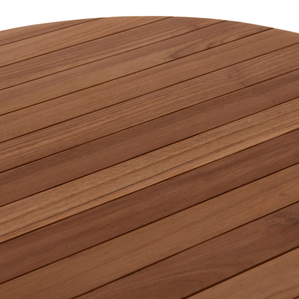TΡΑΠΕΖΙ ΤΡΑΠΕΖΑΡΙΑΣ ΣΤΡΟΓΓΥΛΟ DANTE HM6379 ΞΥΛΟ TEAK Φ80x75Υεκ.